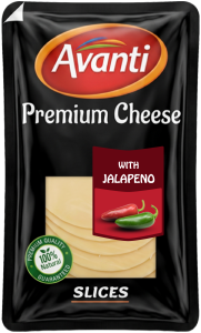 Avanti Premium Processed Cheddar Cheese Slices with Jalapeño