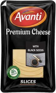 Avanti Premium Processed Cheddar Cheese Slices with Black Seeds