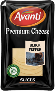 Avanti Premium Processed Cheddar Cheese Slices with Black Pepper