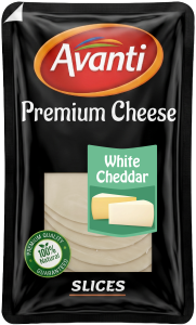 Avanti Premium Processed Cheddar Cheese Slices with White Cheddar